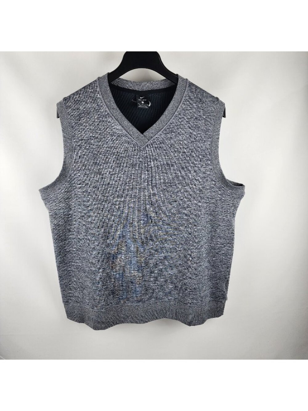 Nike Vest Mens XL Gray Dri Fit Golf Tech V-Neck Sweater Vest AV5225-063